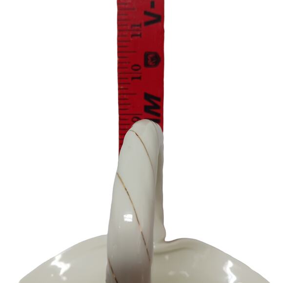 Formalities Style Ceramic Basket Vase Red Pink Rose Handle Gold Accent Decor VTG - Picture 7 of 15